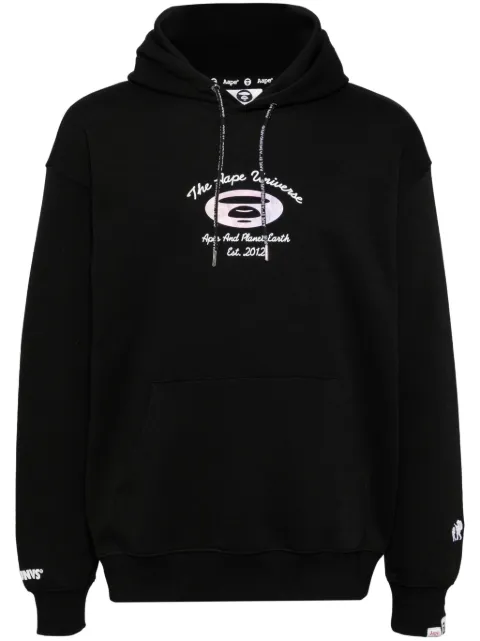 AAPE BY *A BATHING APE® logo print hoodie Black ASWB340XXN