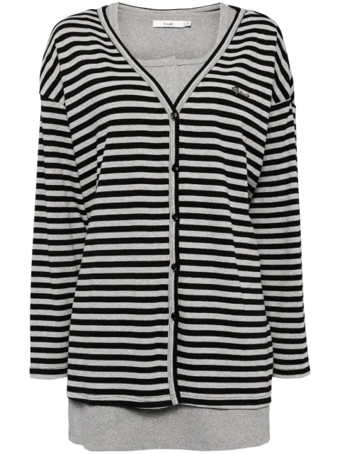 b+ab striped button-up cardigan Black 4F600AI
