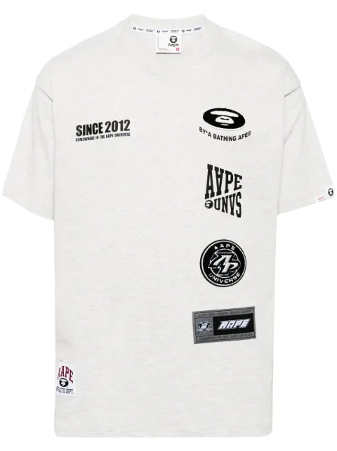 AAPE BY *A BATHING APE® Moonface logo-print T-shirt Grey ATE1566XAN