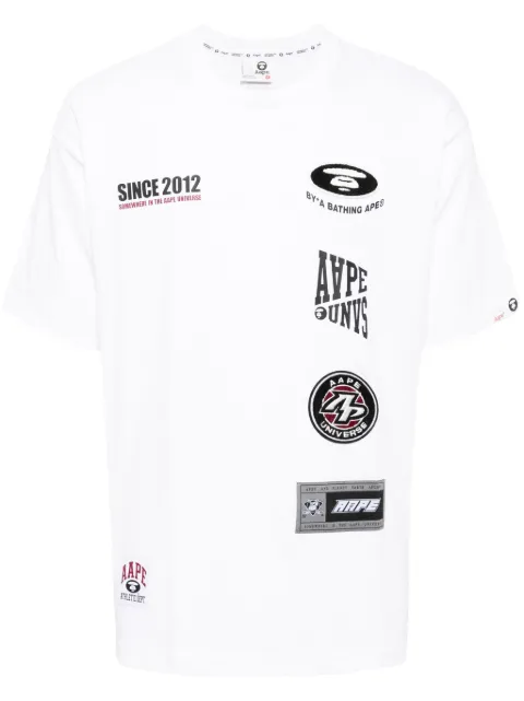 AAPE BY *A BATHING APE® Moonface logo universe T-shirt White ATE1566XXN
