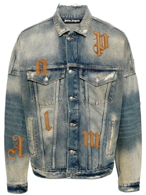 Palm Angels flap pockets denim jacket Blue PMYE006F24DEN0014564