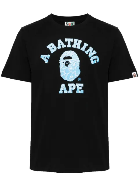 A BATHING APE® logo print T-shirt Black 001TEK701005F