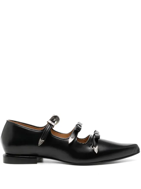 Toga ribbon pointed-toe Mary Jane shoes Black FTGPW134409021
