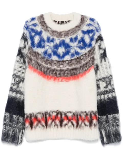 sacai brushed-effect sweater Neutrals 2403515M