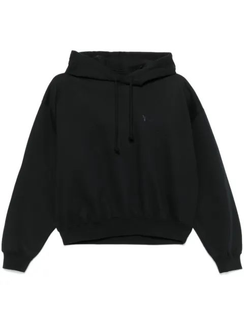 Y-3 x Adidas logo-print hoodie Black JD9790