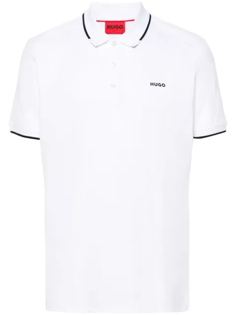 HUGO logo-appliqué polo shirt White 50467344
