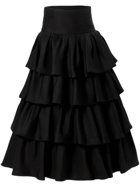 Carolina Herrera tiered midi skirt Black F2411N310TXG