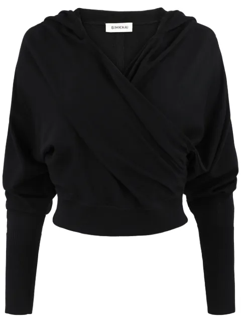 SIMKHAI Riley Wrap hoodie Black 5242072K