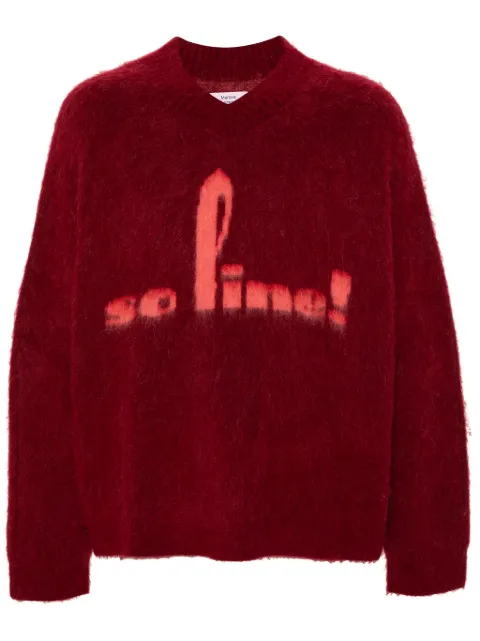 Martine Rose brushed V-neck sweater Red 948YA01102