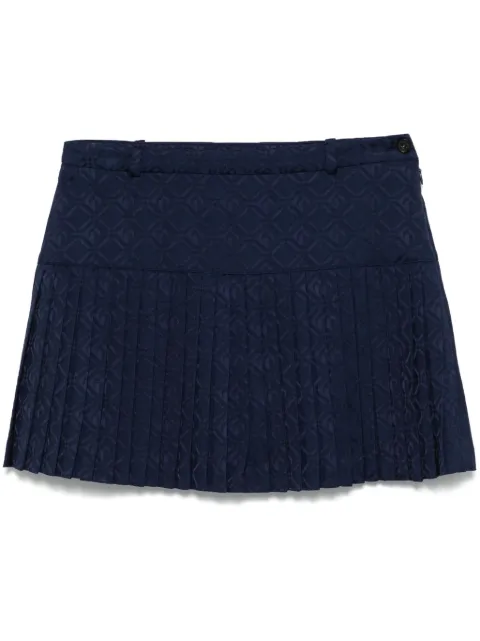 Marine Serre Moon Diamond-jacquard plaetd mini skirt Blue WSK063ACWOV0024