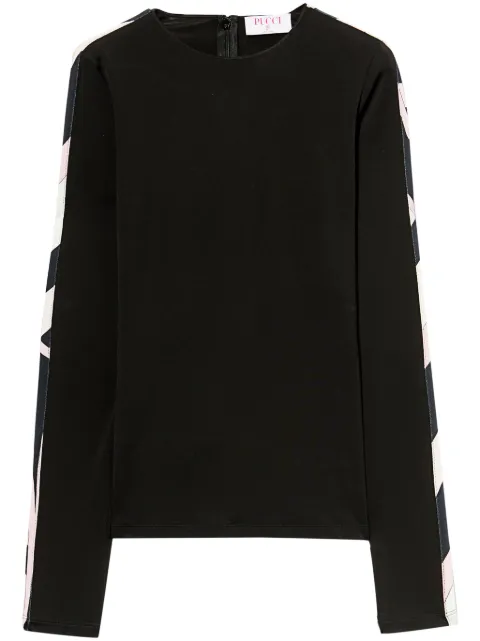 PUCCI contrast-trim long-sleeve top Black 4UJM654U623