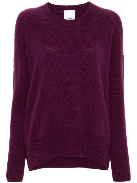Allude ribbed-trim crew-neck sweater Purple 24511151