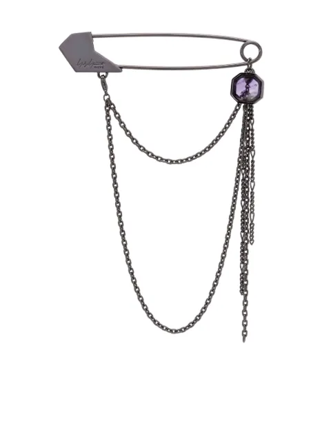 Yohji Yamamoto amethyst pin Black HSA7596O