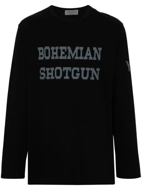 Yohji Yamamoto text-print T-shirt Black HOT81088