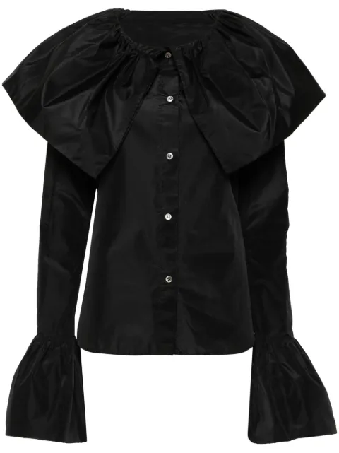 Yohji Yamamoto taffeta blouse Black FJB05407