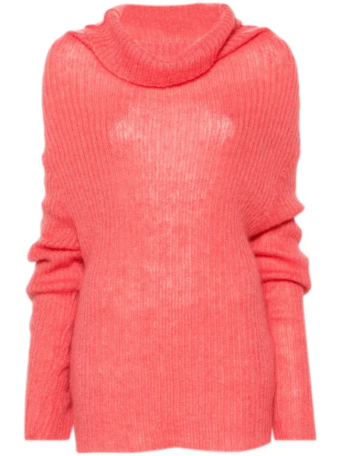 Yohji Yamamoto cowl-neck sweater Pink FJK28190
