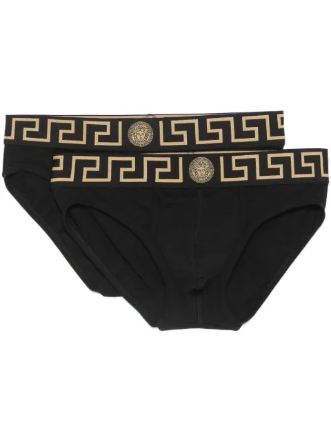 Versace Greca Medusa briefs (set of two) Black AU101801A10011