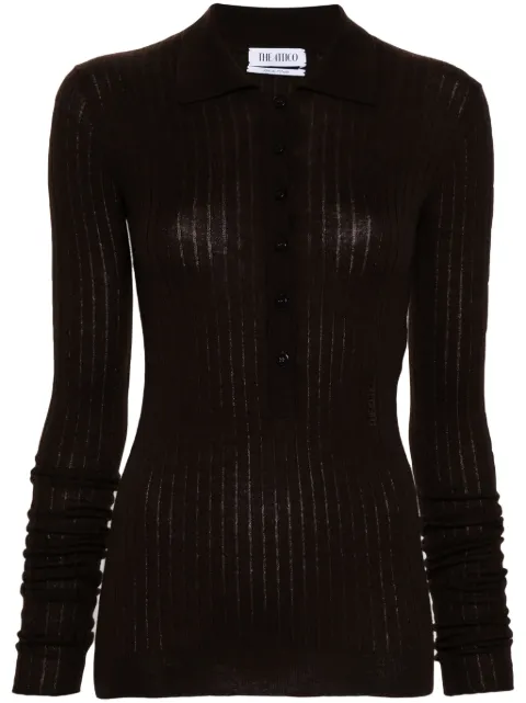 The Attico logo-appliqué sweater Brown 248WCK112KWS001