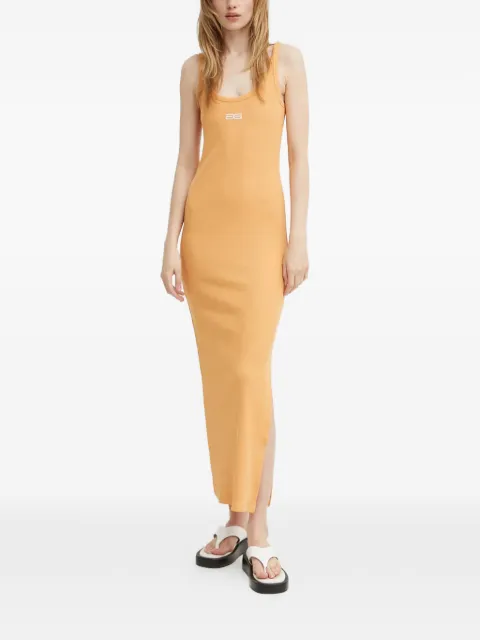 Gestuz ribbed embroidered midi dress Orange 10909158