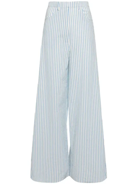 Bambah Kate striped wide-leg trousers White BMFW2457