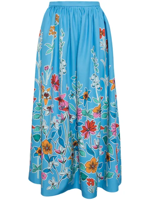 Bambah Hibiscus midi skirt Blue BMFW2432