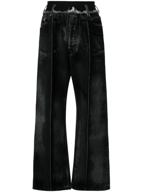 ALAINPAUL logo-waistband jeans Black S2WDEJE01