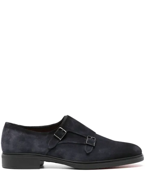 Santoni suede monk shoes Blue MGEO18949NEAXGEXU60