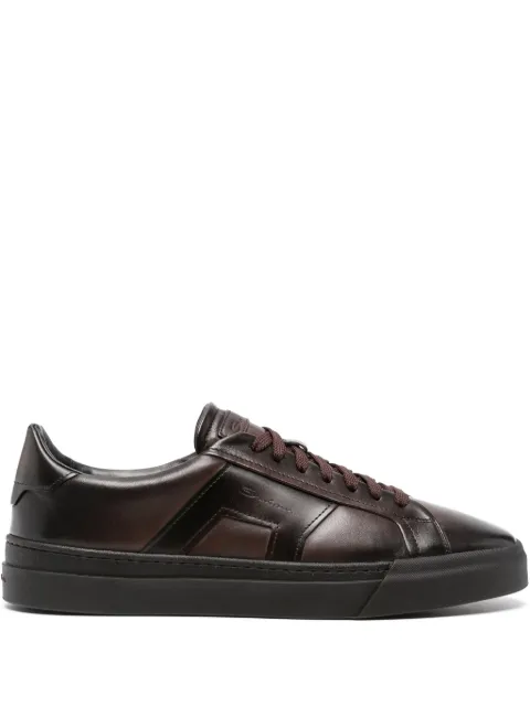 Santoni logo-debossed sneakers Brown MBGT22018SMORGONT50