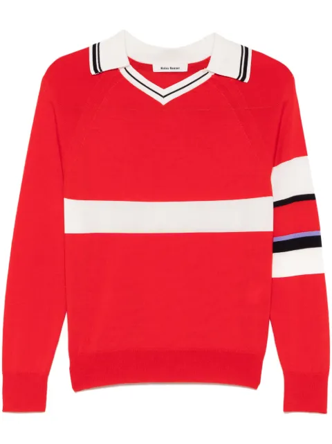 Wales Bonner Calm polo shirt Red WA24KN23WO07