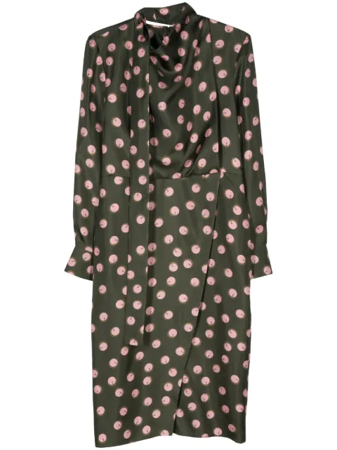 FENDI printed silk dress Green FDD209ARUS