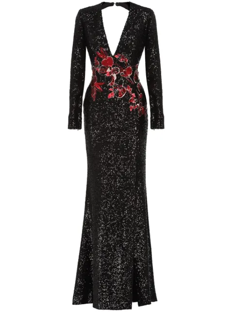 Elie Saab embroidered sequinned gown Black D0289EP24PA003