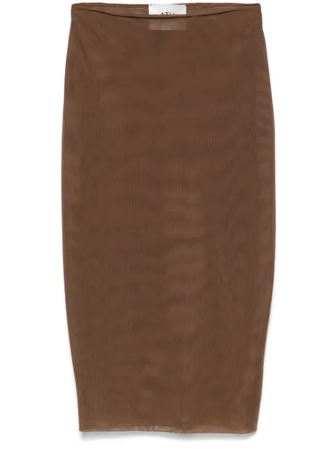 Atu Body Couture mesh-design midi skirt Brown AT25018