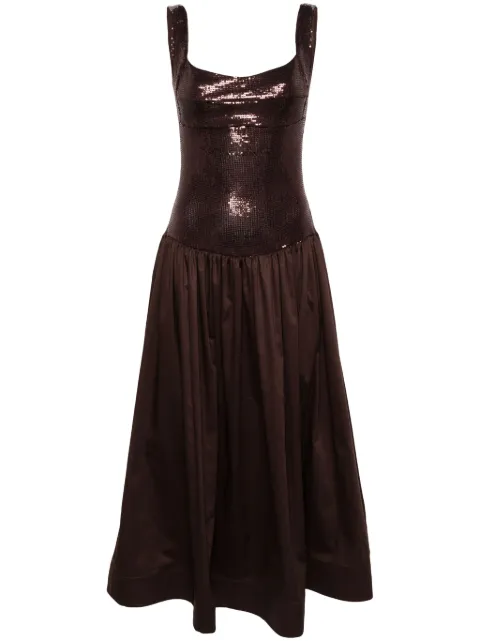 Atu Body Couture corset-detail flared gown Brown AT25002
