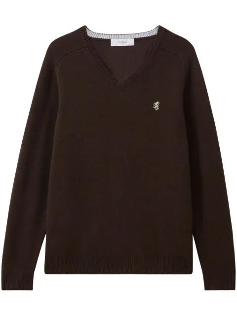 Pringle of Scotland wool v-neck sweater Brown PMC287