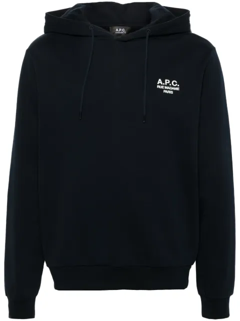 A.P.C. logo-embroidered hoodie Blue COHBVM27914