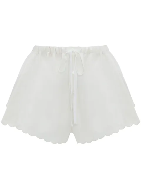 Victoria Beckham embroidered drawstring-waist shorts White 1224WSR005368A
