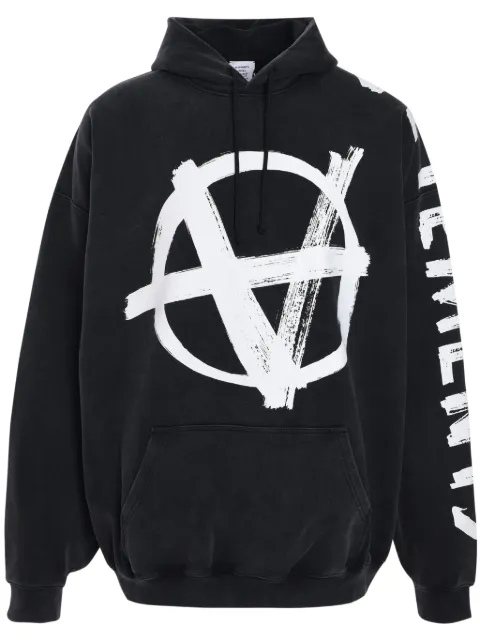 VETEMENTS Double Anarchy hoodie Black UA65HD650B