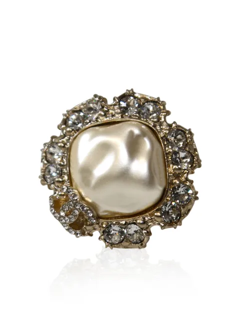 CHANEL Pre-Owned rhinestone-embellished ring Neutrals DPVC8103