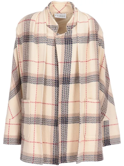 Gianfranco Ferré Pre-Owned 1980s plaid coat Neutrals GFFE540SO