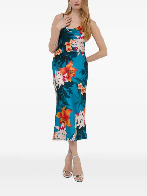 GUESS USA floral-print midi dress Blue W3GK85WD8G2