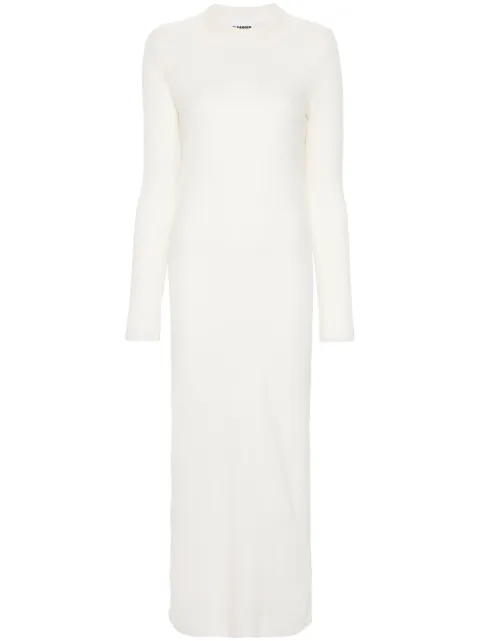 Jil Sander layered wool midi dress White J02FV0103JTN367