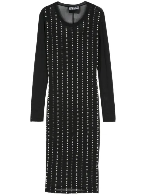 Versace Jeans Couture faux-pearl midi dress Black 77HAO920CJM01