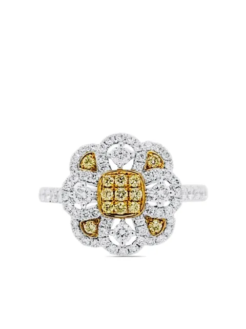 HYT Jewelry 18K gold and platinum diamond ring Silver R546HR