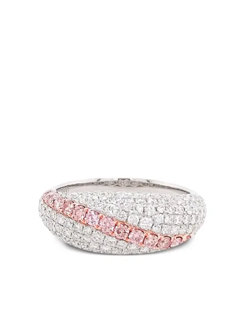 HYT Jewelry 18K gold platinum diamond ring Silver R691HR
