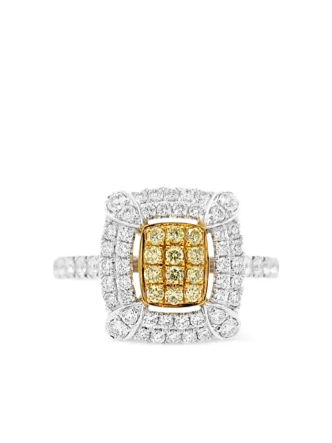 HYT Jewelry 18K gold and platinum diamond ring Silver R572HR
