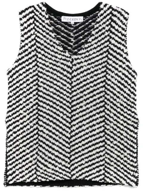 JW Anderson chevron-knit top Black KW1266YN0386