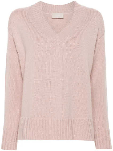 Drumohr V-neck long-sleeve sweater Pink L5MN481