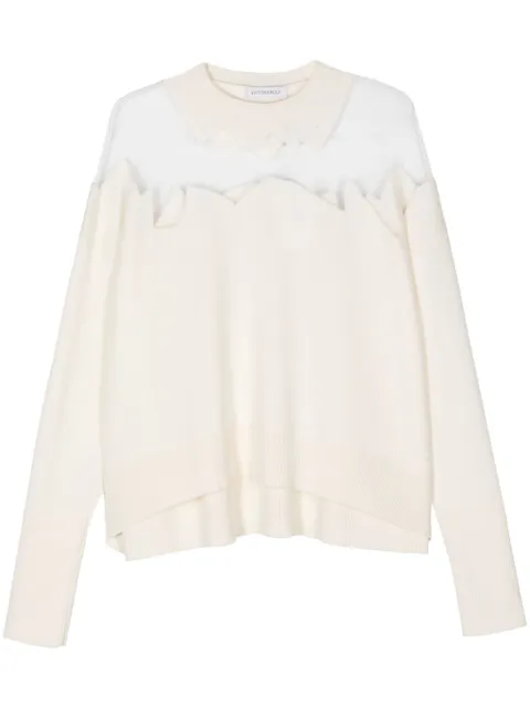 Viktor & Rolf semi-sheer panel sweater White TK0163411125