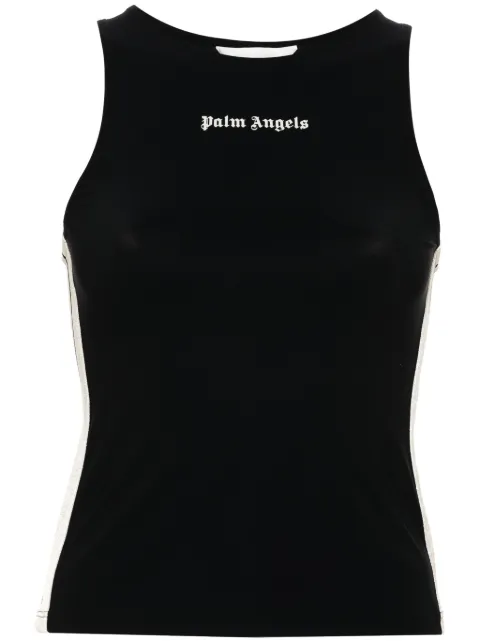 Palm Angels logo-print tank top Black PWVO016C99FAB002