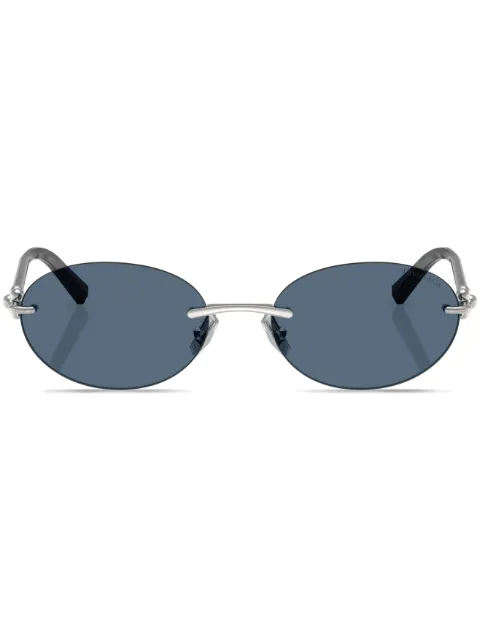 Tiffany & Co Eyewear rimless oval-frame sunglasses Silver 0TF3104D